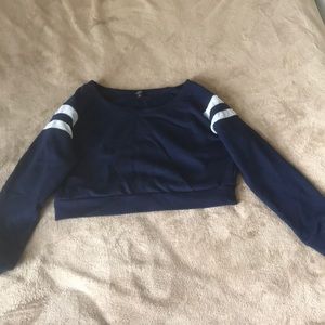 navy blue & white sweat suit
